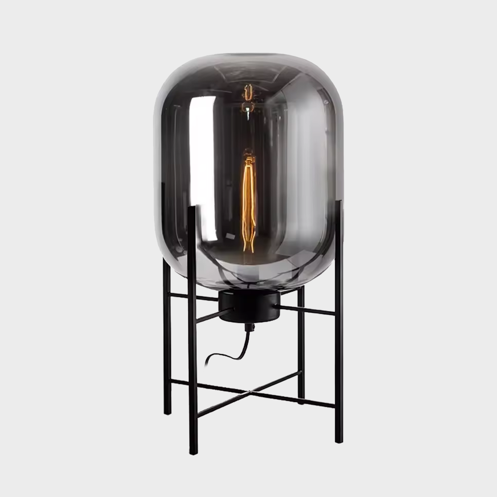 tafellamp smokey glas